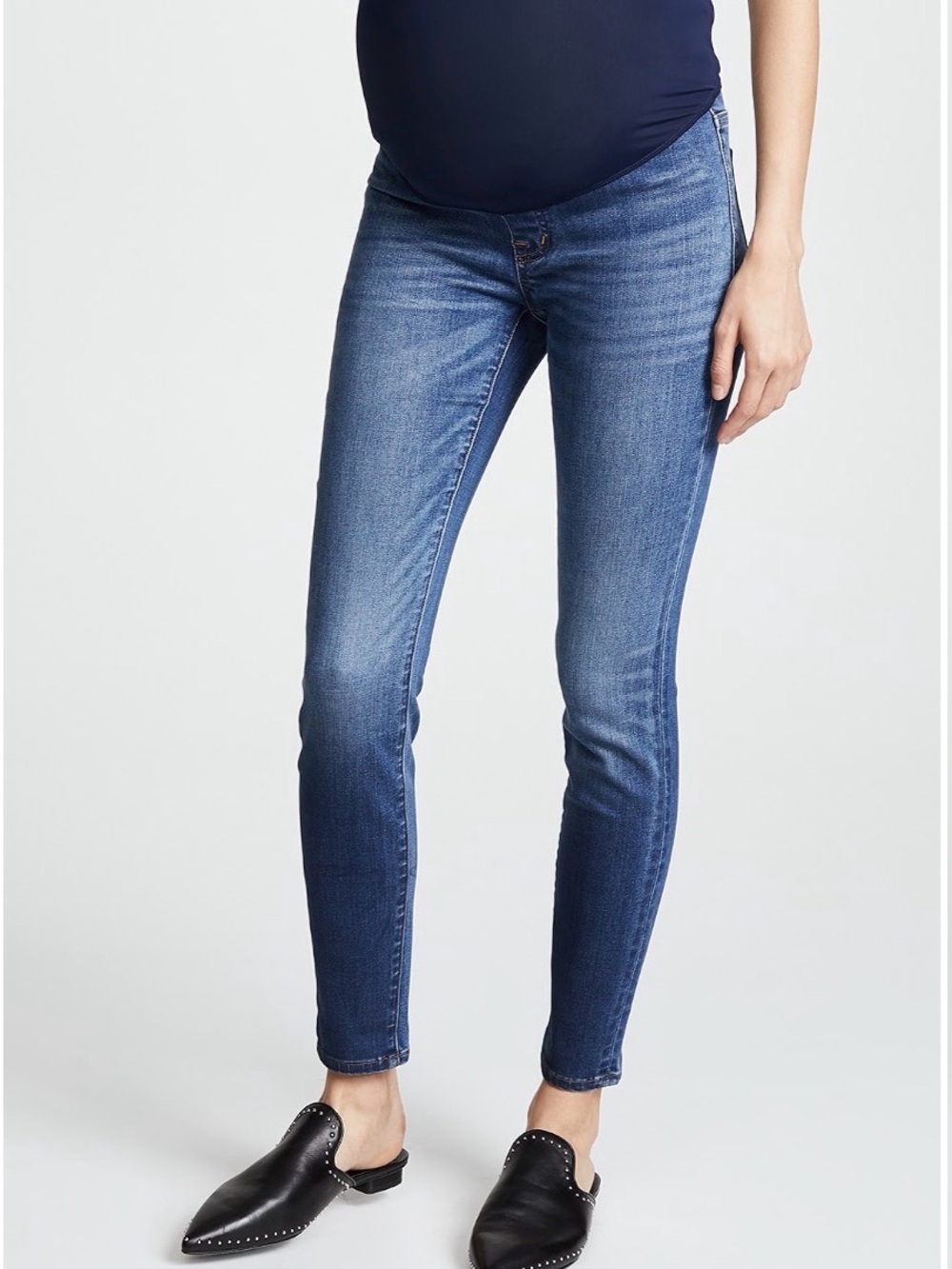 Madewell Skinny Maternity Jeans in Medium Blue Wash